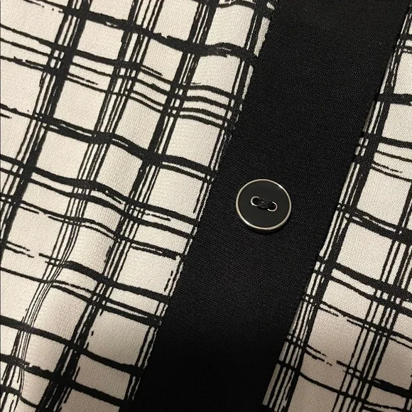 Black and White Checkered Women's Blouse - Picture 3 of 5